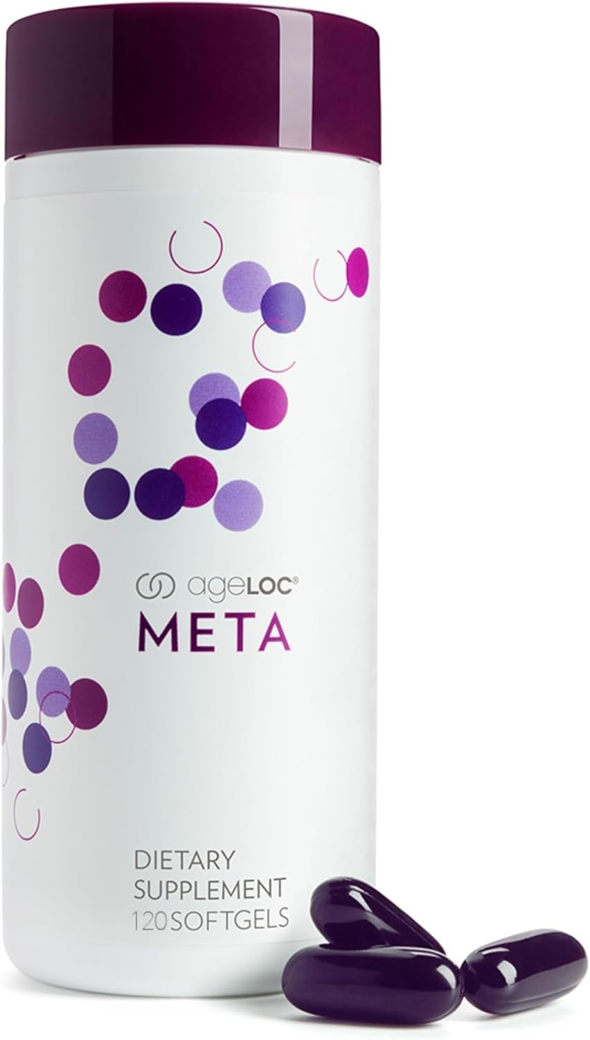 Nu Skin ageLOC Meta, a dietary supplement  contains 120 softgels.