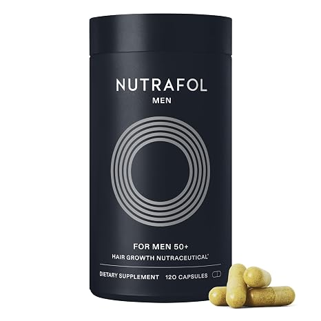 NutrafoI Men's Hair Growth Supplements, Clinically Tested for Visibly Thicker Hair and Scalp Coverage, Dermatologist Recommended - 120 CAP