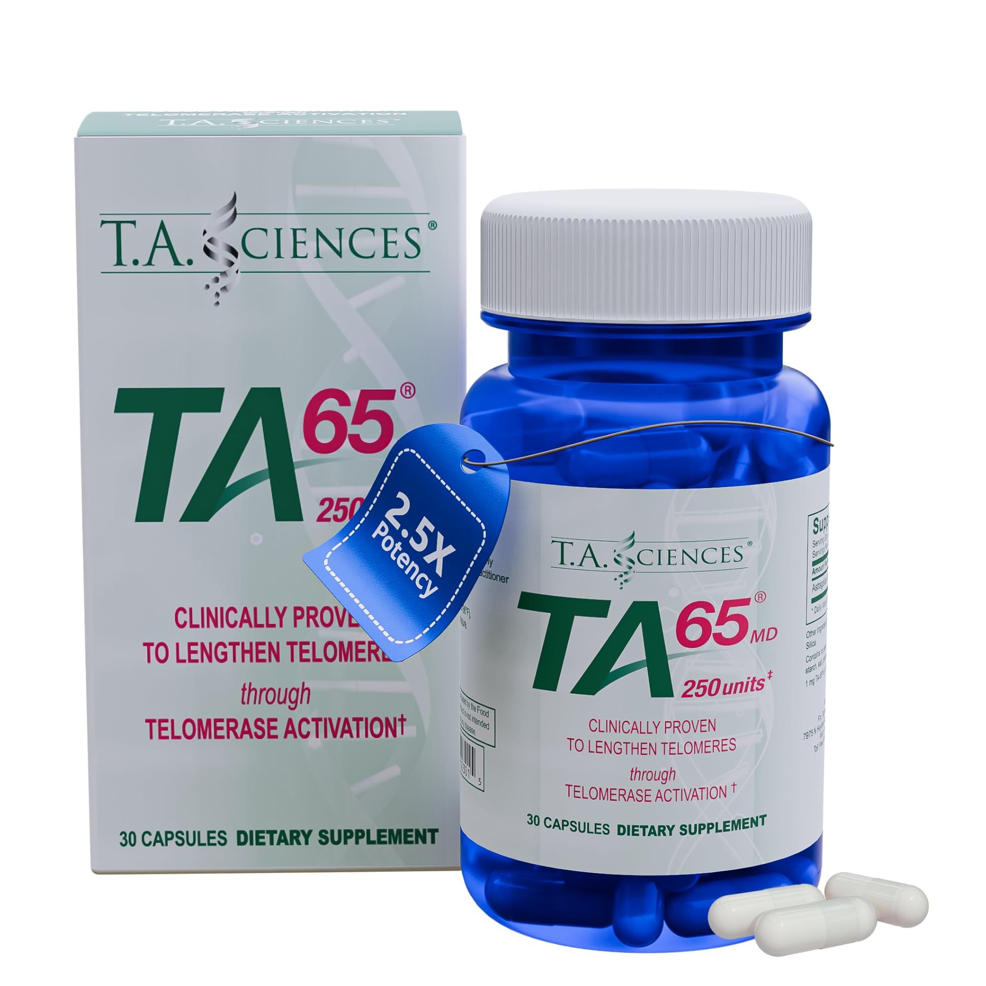 TA-65 Telomere Activation Supplement - 250 units  90 Capsules