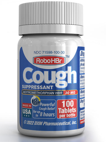 HBr Cough Suppressant 100 Tablets 30mg Dextromethorphan hbr